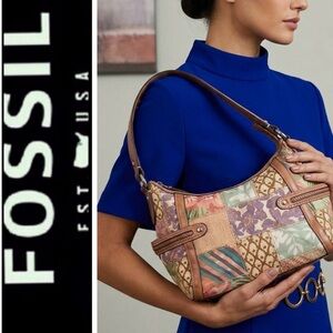 Fossil Canvas Leather Bag